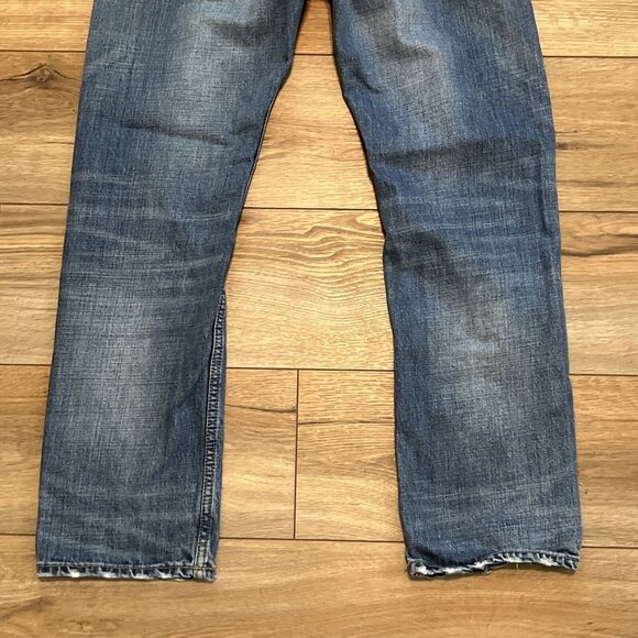 American Eagle Slim Straight Fit Denim Jeans 29x30 Blue Distressed Cotton Modern - Picture 12 of 12